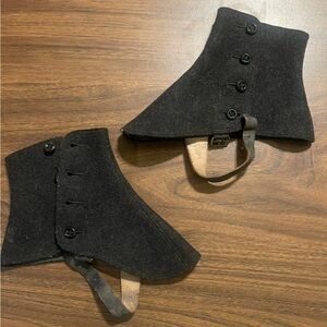 Victorian Wool 4 Button Spats Gray Boot Shoe Ankle Covers